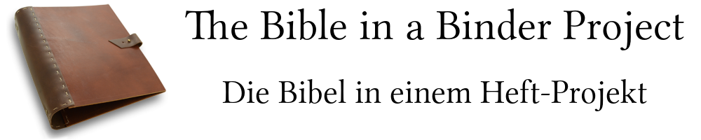 The Bible in a Binder Project